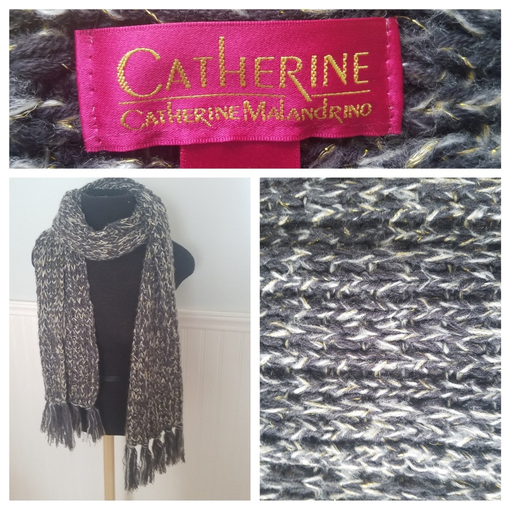 Catherine Maladrino Long Shimmer Scarf